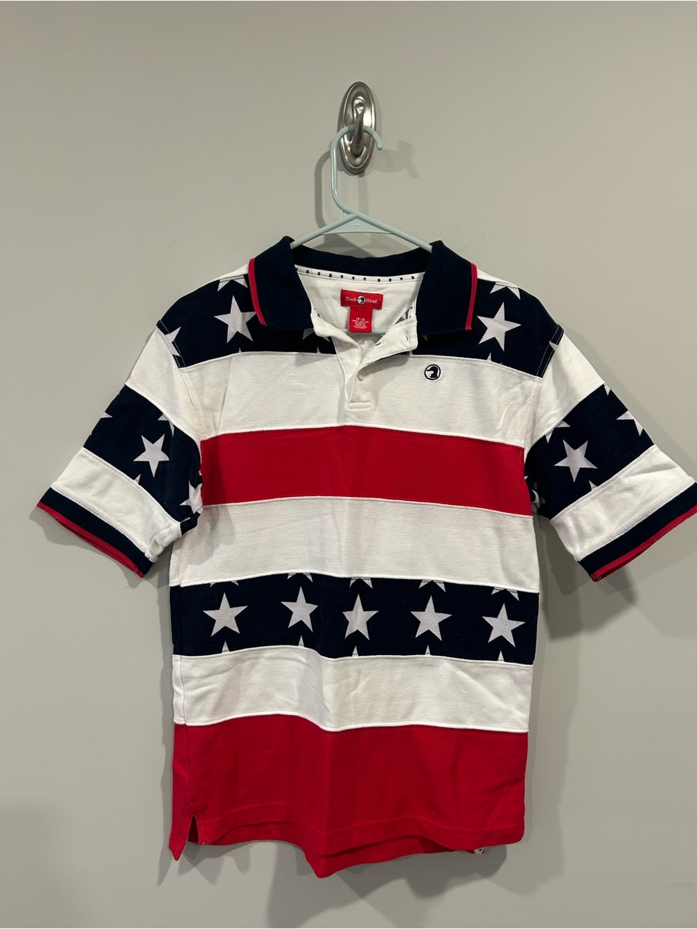 Duck Head boys Polo - Red, White & Navy Star Stripe
